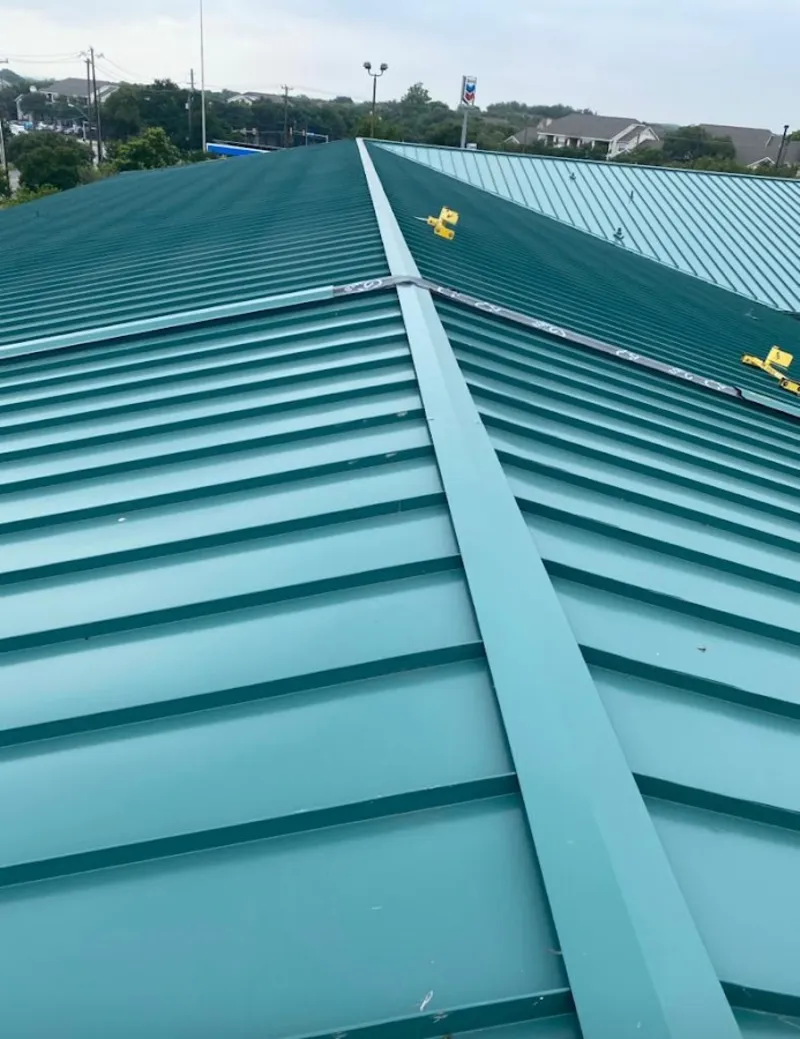 Green commercial metal roof ridge and valley for Metal Roof Repair in Gladewater